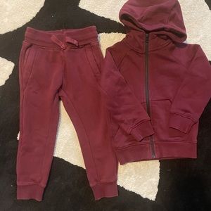 2 piece jogger & hoodie set burgundy. Great condition